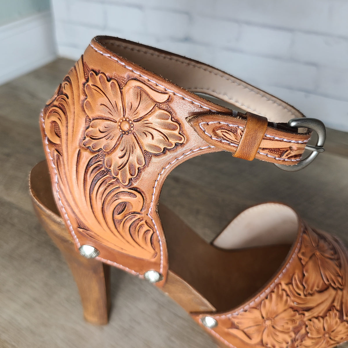 Tooled on sale leather heels