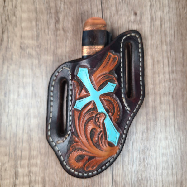 Pocket Knife Sheath - Pouch - Floral tooled – RB Leather