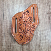 Floral Tooled Leather Trapper Sheath