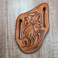 Floral Tooled Leather Trapper Sheath
