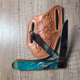 Floral Tooled Trapper Sheath with Case Trapper - In Stock