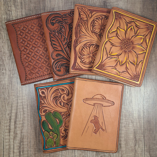 Small Leather Notebook or Passport Cover - In Stock