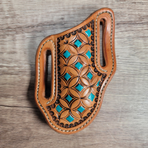 Turquoise Geometric Stamped Turquoise Sheath - In Stock