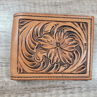 Bi-fold Money Clip Floral Leather Wallet In-Stock