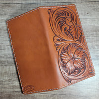 Floral Tooled Tall Roper Wallet