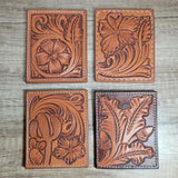 Tooled Leather Credit Card Wallet