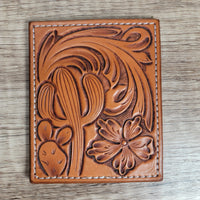 Tooled Leather Credit Card Wallet