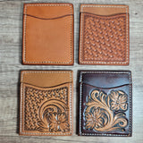 Double Sided Tooled Leather Credit Card Wallet