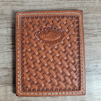 Double Sided Tooled Leather Credit Card Wallet