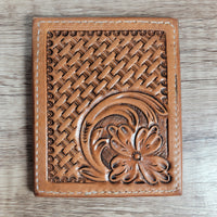 Double Sided Tooled Leather Credit Card Wallet