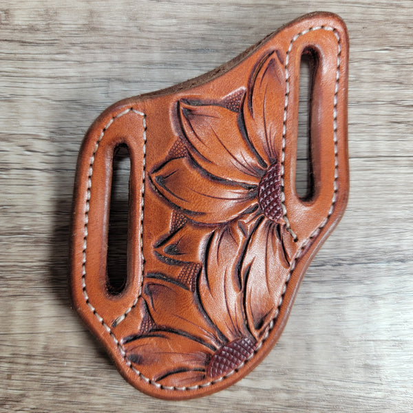 Sunflower Tooled Trapper Sheath