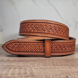 Diamond Geometric Leather Belt