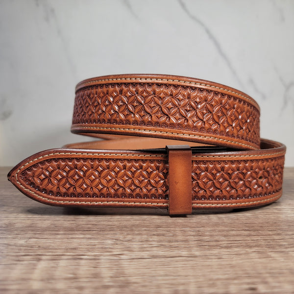 Diamond Geometric Leather Belt