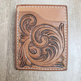 Leather Card Wallet with Attached Money Clip