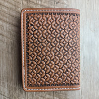 Tooled Leather Slim Bi-Fold Card Wallet