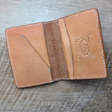 Tooled Leather Slim Bi-Fold Card Wallet