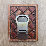 Leather Card Wallet with Attached Money Clip