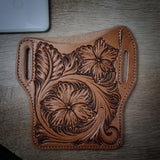 Cell Phone Holder with Belt Loops Floral tooled