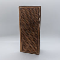 basket stamped roper style leather wallet